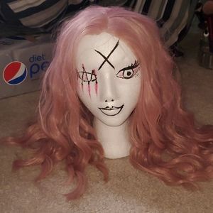 Baby pink lace frount beautiful synthetic wig